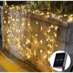 Cordão 80Leds Solar.