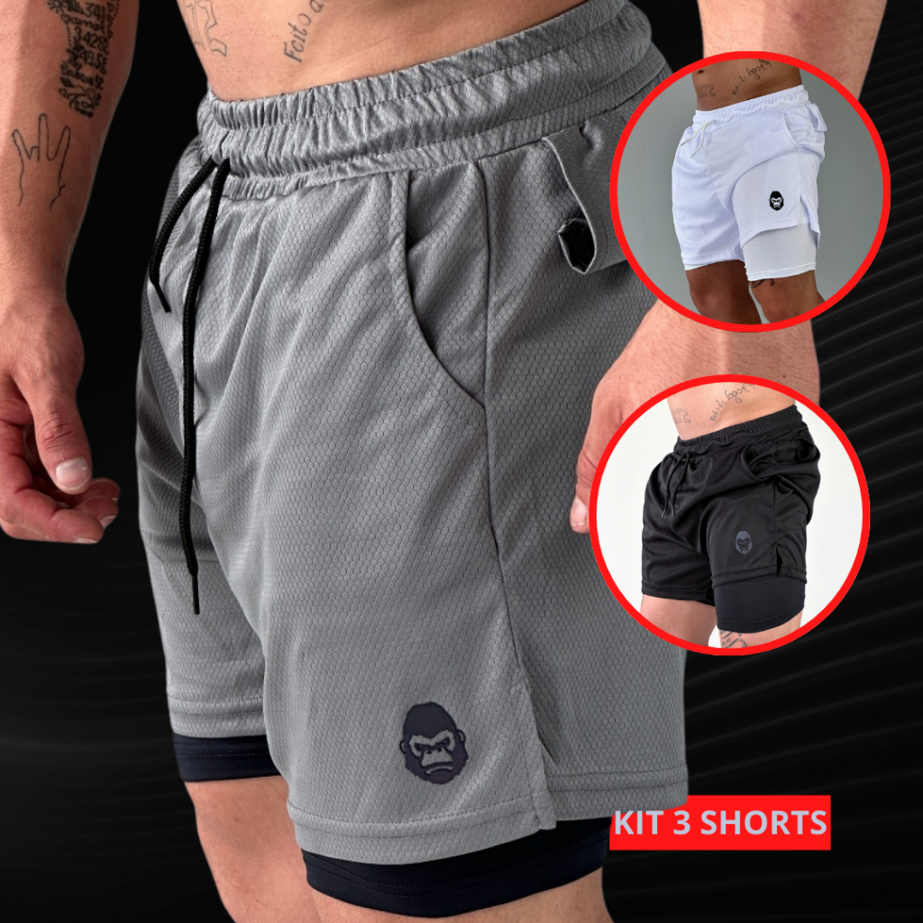 Kit 3 Bermudas Masculina