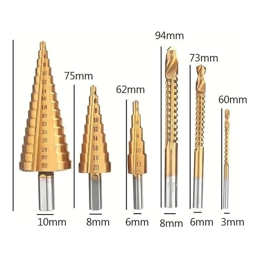 Kit 6 Brocas de Aço
