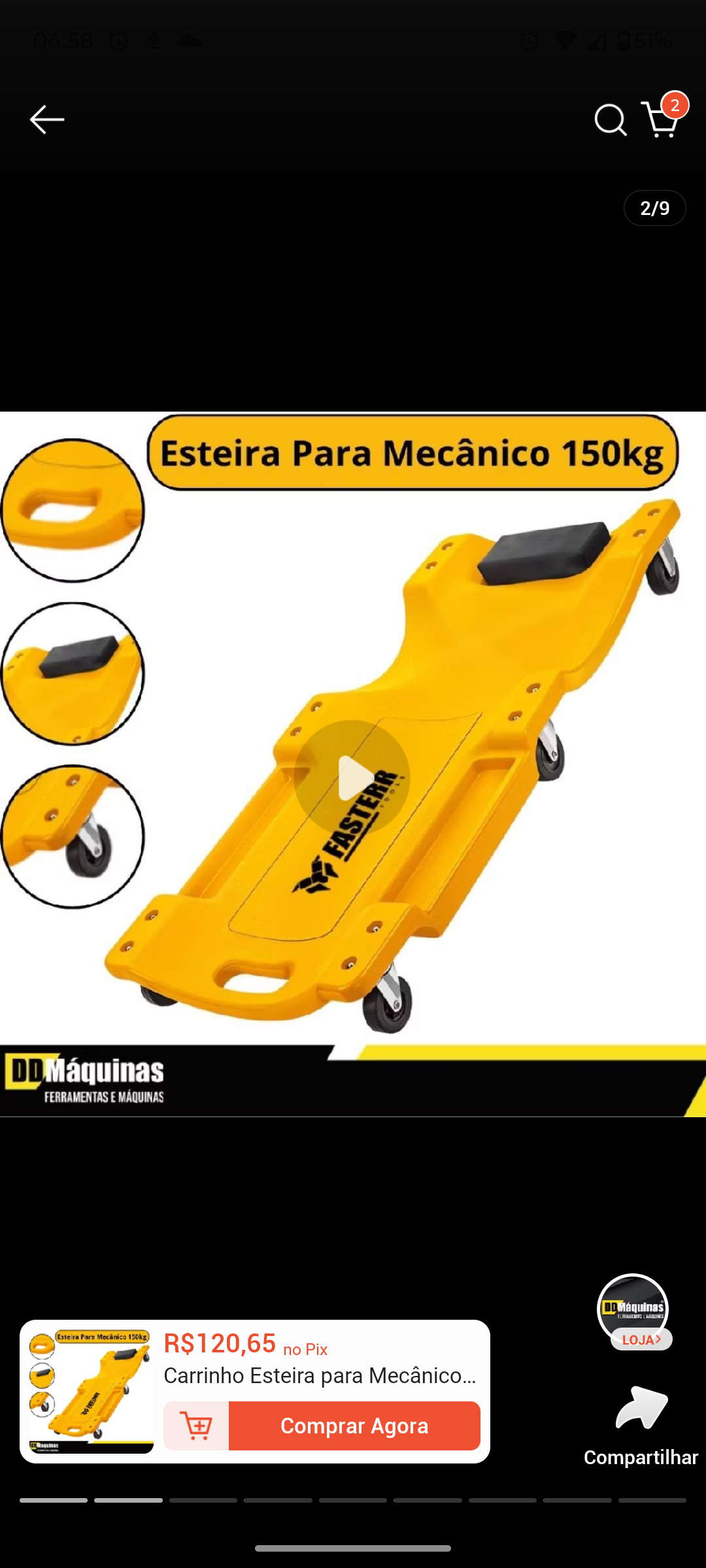 Carrinho Esteira 150Kg